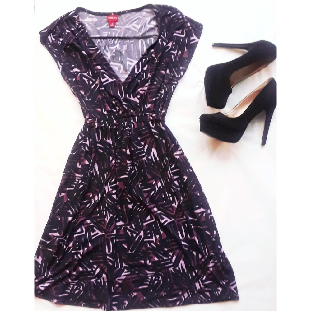 Merona Purple and Black Printed Dress